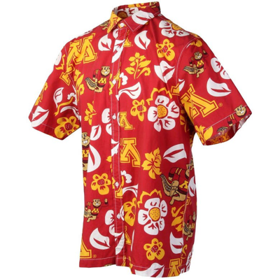 Shop Wes & Willy Maroon Minnesota Golden Gophers Floral Button-up Shirt