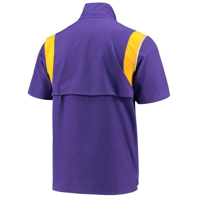 Shop Nike Purple Lsu Tigers 2021 Coaches Short Sleeve Quarter-zip Jacket
