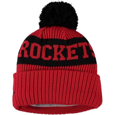 Shop New Era Youth  Red Houston Rockets Sport Cuffed Knit Hat With Pom