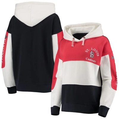 Shop Soft As A Grape Red/navy St. Louis Cardinals Rugby Pullover Hoodie