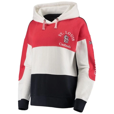 Shop Soft As A Grape Red/navy St. Louis Cardinals Rugby Pullover Hoodie