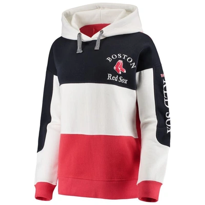Shop Soft As A Grape Navy/red Boston Red Sox Rugby Pullover Hoodie