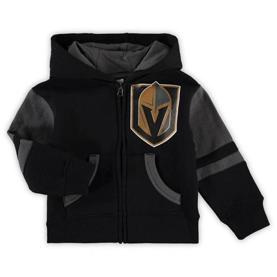 Shop Outerstuff Toddler Black Vegas Golden Knights Faceoff Fleece Full-zip Hoodie Jacket