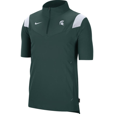 Shop Nike Green Michigan State Spartans 2021 Coaches Short Sleeve Quarter-zip Jacket