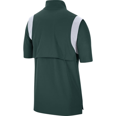 Shop Nike Green Michigan State Spartans 2021 Coaches Short Sleeve Quarter-zip Jacket