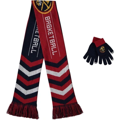 Shop Foco Navy Denver Nuggets Glove & Scarf Combo Set