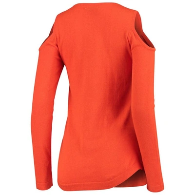 Shop Foco Orange San Francisco Giants Logo Cold Shoulder Sweater