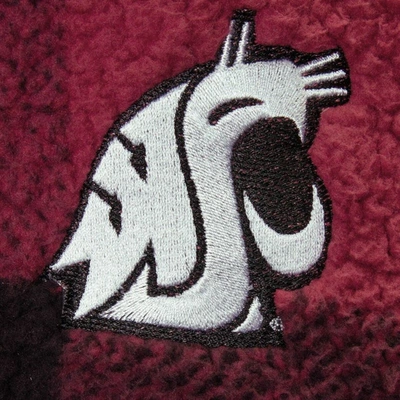 Shop Boxercraft Crimson/black Washington State Cougars Plaid Sherpa Quarter-zip Pullover Jacket
