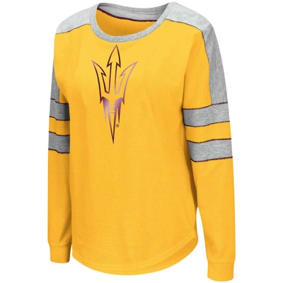 Shop Colosseum Gold Arizona State Sun Devils Trey Dolman Long Sleeve T-shirt