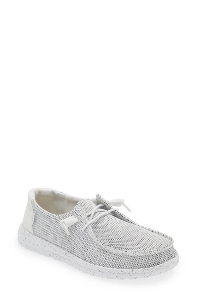 Shop Hey Dude Wendy Sox Stretch Boat Shoe In Stone White