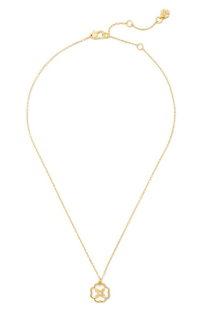 Shop Kate Spade Heritage Bloom Pendant Necklace In Cream/ Gold