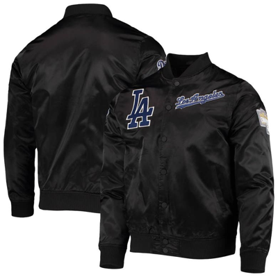 Shop Pro Standard Black Los Angeles Dodgers Wordmark Satin Full-snap Jacket
