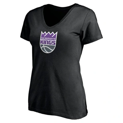Shop Fanatics Branded De'aaron Fox Black Sacramento Kings Playmaker Logo Name & Number V-neck T-shirt