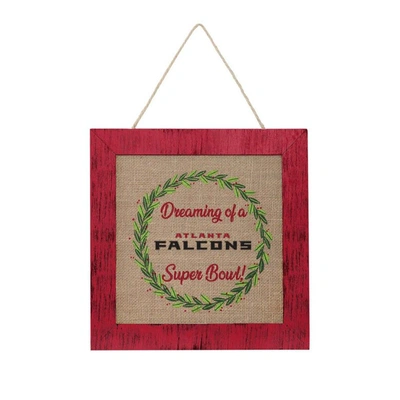 Shop Foco Atlanta Falcons 12'' Double-sided Burlap Sign In Red