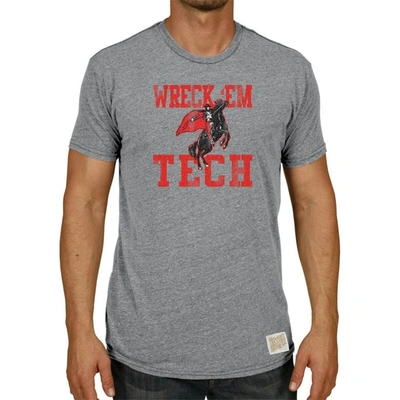 Shop Retro Brand Original  Heathered Gray Texas Tech Red Raiders Vintage Logo Tri-blend T-shirt In Heather Gray