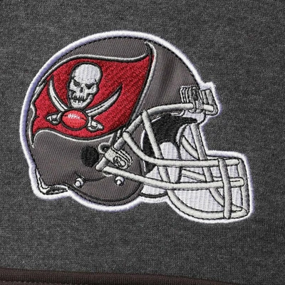 Starter Men's Heathered Pewter, Red Tampa Bay Buccaneers Extreme Fireballer Pullover Hoodie In Pewter
