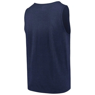 Shop Under Armour Heathered Navy Detroit Tigers Dual Logo Performance Tri-blend Tank Top In Heather Navy