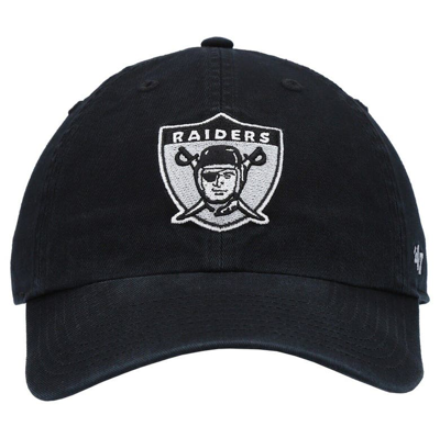 47 Brand '47 Black Las Vegas Raiders Clean Up Legacy Adjustable Hat In Black