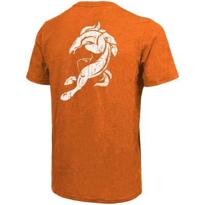 Shop Majestic Denver Broncos  Threads Tri-blend Pocket T-shirt In Orange