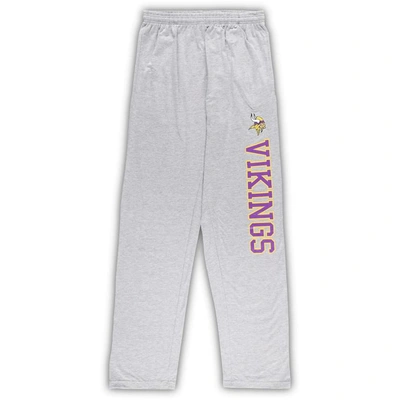 Shop Concepts Sport Purple/heather Gray Minnesota Vikings Big & Tall T-shirt & Pants Sleep Set