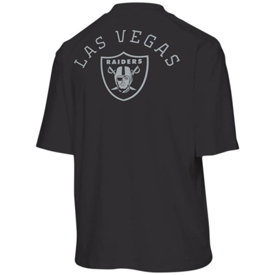 Shop Junk Food Black Las Vegas Raiders Half-sleeve Mock Neck T-shirt