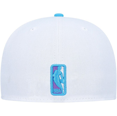 Shop New Era White Boston Celtics Vice Blue Side Patch 59fifty Fitted Hat
