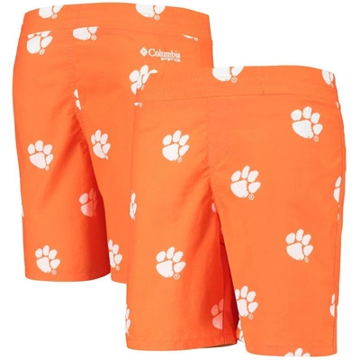 Shop Columbia Youth  Orange Clemson Tigers Backcast Printed Omni-shade Shorts