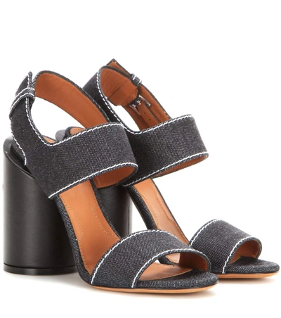Shop Givenchy Edgy Denim Sandals In Blue