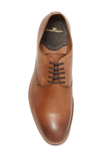 Winthrop Crescent Leather Derby In Cognac
