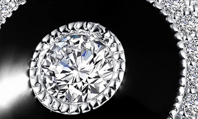 Shop Lafonn Platinum Sterling Silver Simulated Diamond Vintage Black Enamel Ring In White-black