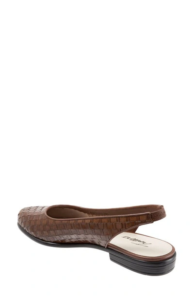 Shop Trotters Lucy Slingback Flat In Cognac Leather