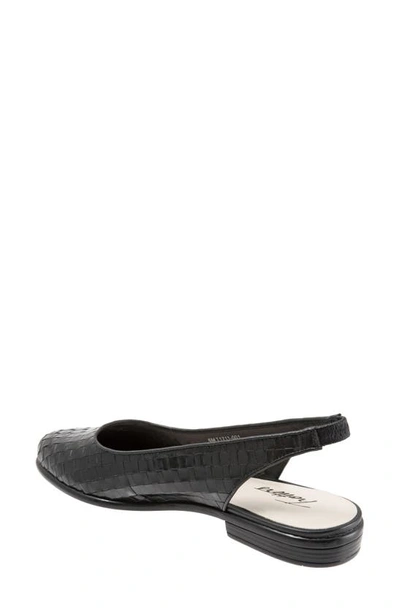 Shop Trotters Lucy Slingback Flat In Black Leather