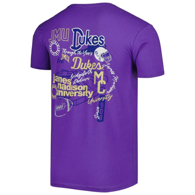 Shop Image One Purple James Madison Dukes Through The Years T-shirt