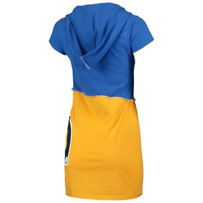 Shop Refried Apparel Royal/gold Los Angeles Rams Sustainable Hooded Mini Dress