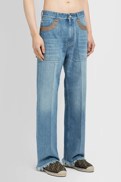 Shop Fendi Man Blue Jeans