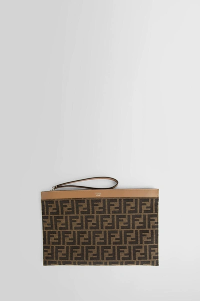 Fendi Man Brown Clutches & Pouches In Brown