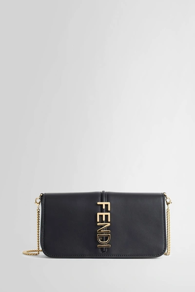 Shop Fendi Woman Black Shoulder Bags