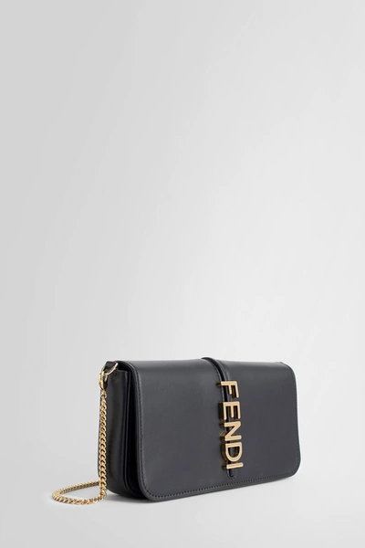 Shop Fendi Woman Black Shoulder Bags