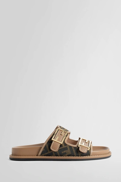 Shop Fendi Woman Brown Sandals