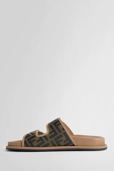 Shop Fendi Woman Brown Sandals