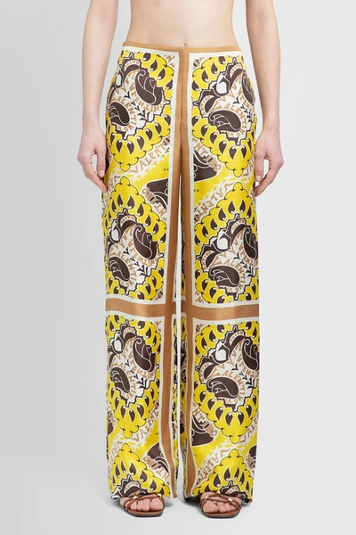 Shop Valentino Woman Yellow Trousers