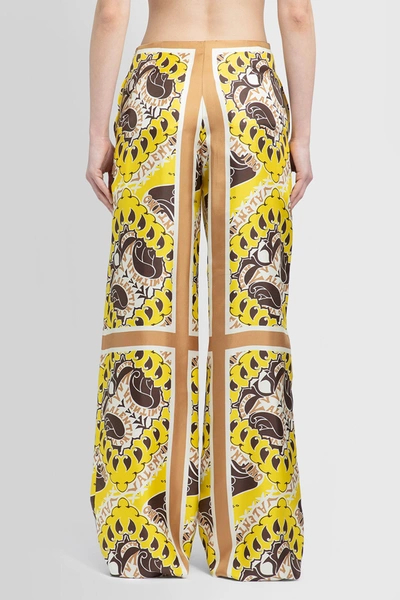 Shop Valentino Woman Yellow Trousers