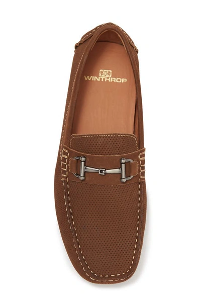 Winthrop Naples Horsebit Loafer In Brown Nubuck