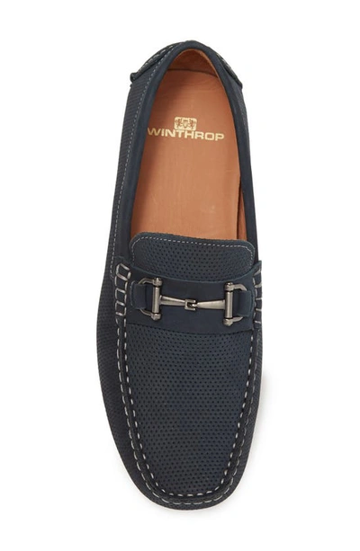 Winthrop Naples Horsebit Loafer In Navy Nubuck