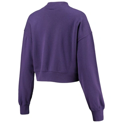 Shop Chicka-d Purple Clemson Tigers Heavyweight Hailey Cropped Sweatshirt