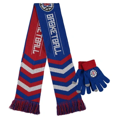 Shop Foco Red La Clippers Glove & Scarf Combo Set