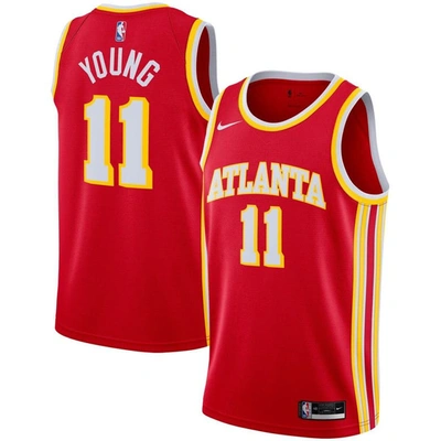 Shop Nike Trae Young Red Atlanta Hawks Swingman Jersey