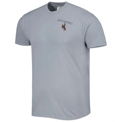 Shop Image One Gray Wyoming Cowboys Campus Scenery Comfort Color T-shirt