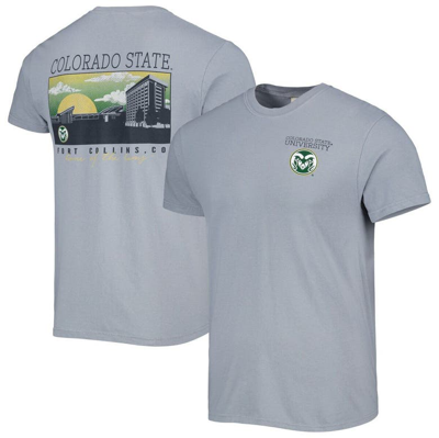 Shop Image One Gray Colorado State Rams Campus Scenery Comfort Color T-shirt