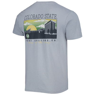 Shop Image One Gray Colorado State Rams Campus Scenery Comfort Color T-shirt